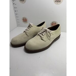 New $100 G.H. BASS Churchill Cream Suede Leather Lace Up Oxford Shoe Mens 8.5